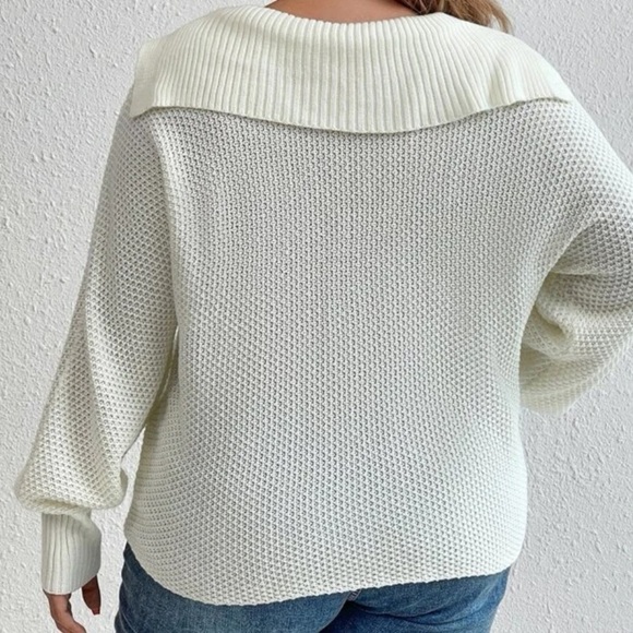 Casual V-Neck Long Sleeve Knit Sweater - Picture 6 of 8